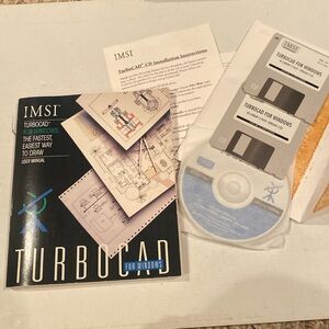 Turbocad for Windows Manual, CD, Floppy Disks & Installation Instructions